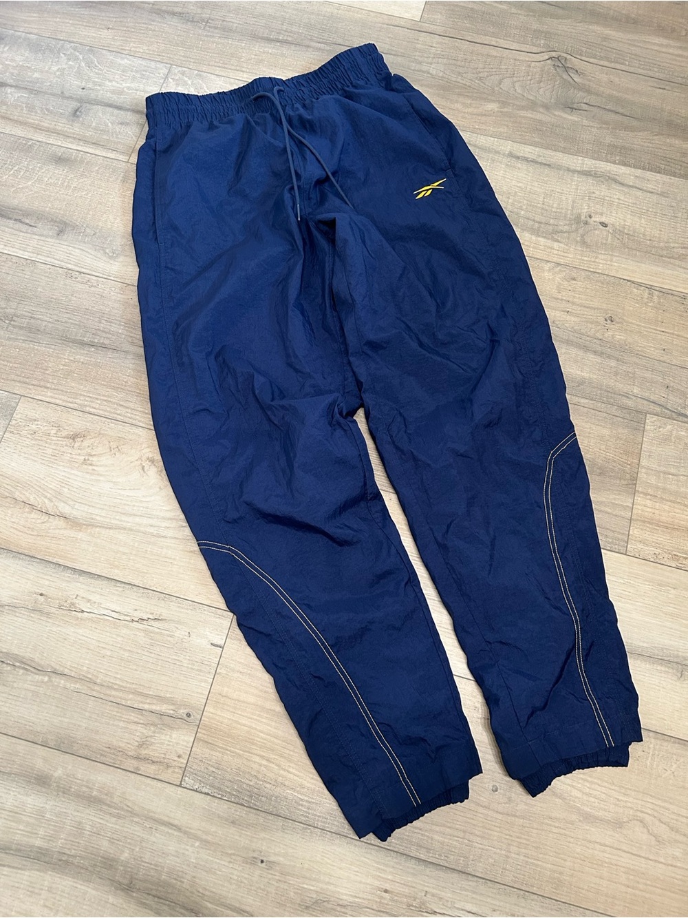 Y2K Reebok Men's Navy Nylon Track Pants